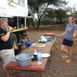 Setting up dinner for 18 people out of a truck...