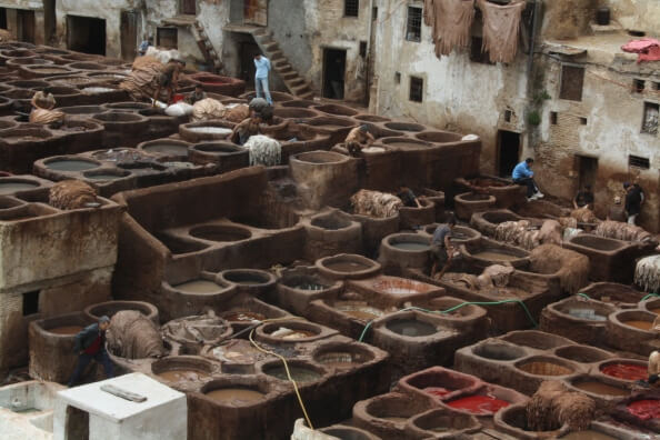 The tanneries in Fez, Morocco