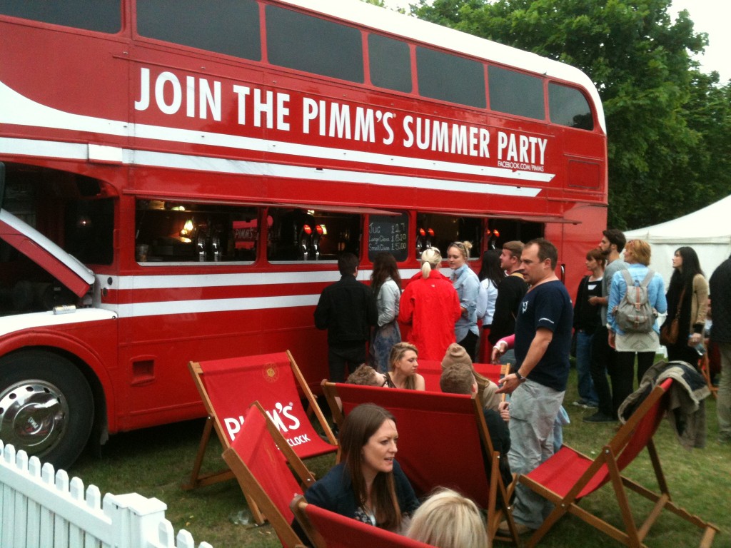 Pimms bus at Field Day, London Field Day, London