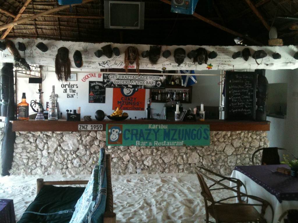 Crazy Mzungo's Bar in Zanzibar Crazy Mzungo's in Bwejuu, Zanzibar