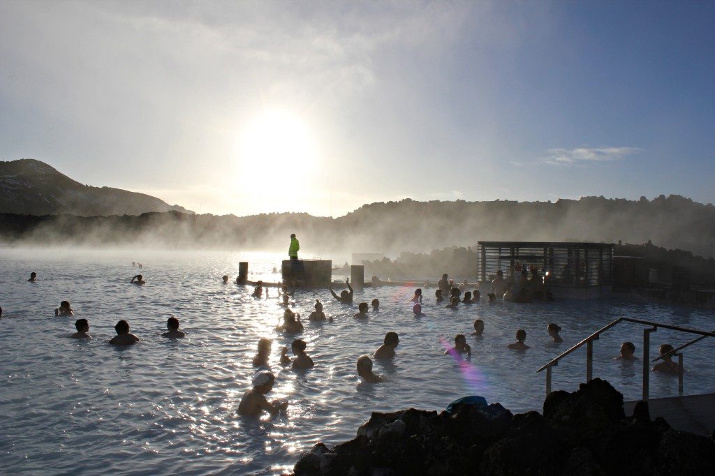 Relaxing in the Blue Lagoon in Reykjavik
