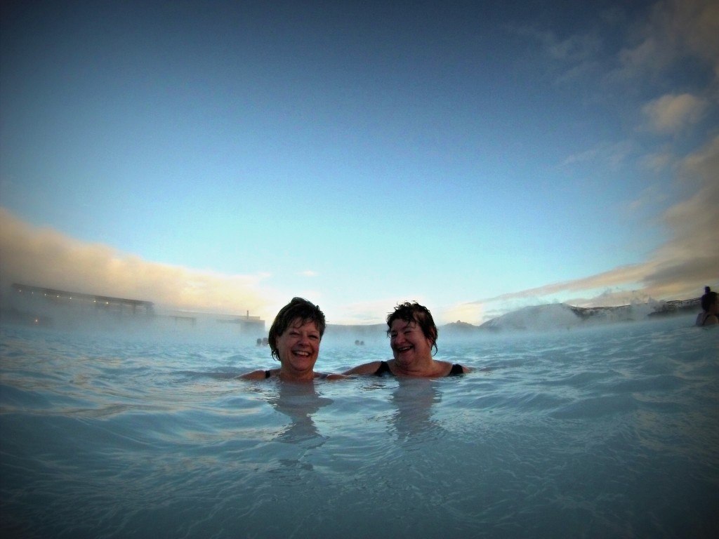 mum and auntie penny at the blue lagoon