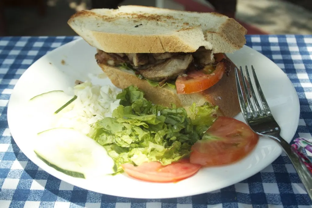 Pork sandwich in Trinidad