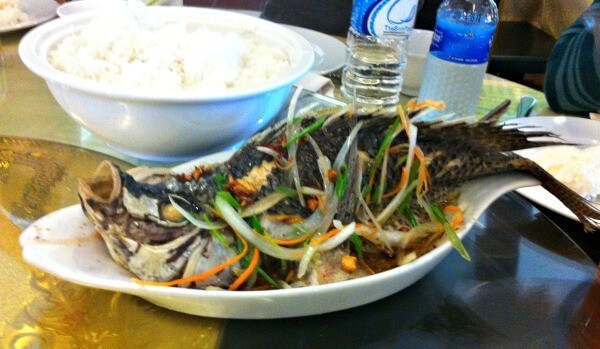 Fish and rice Halong Bay