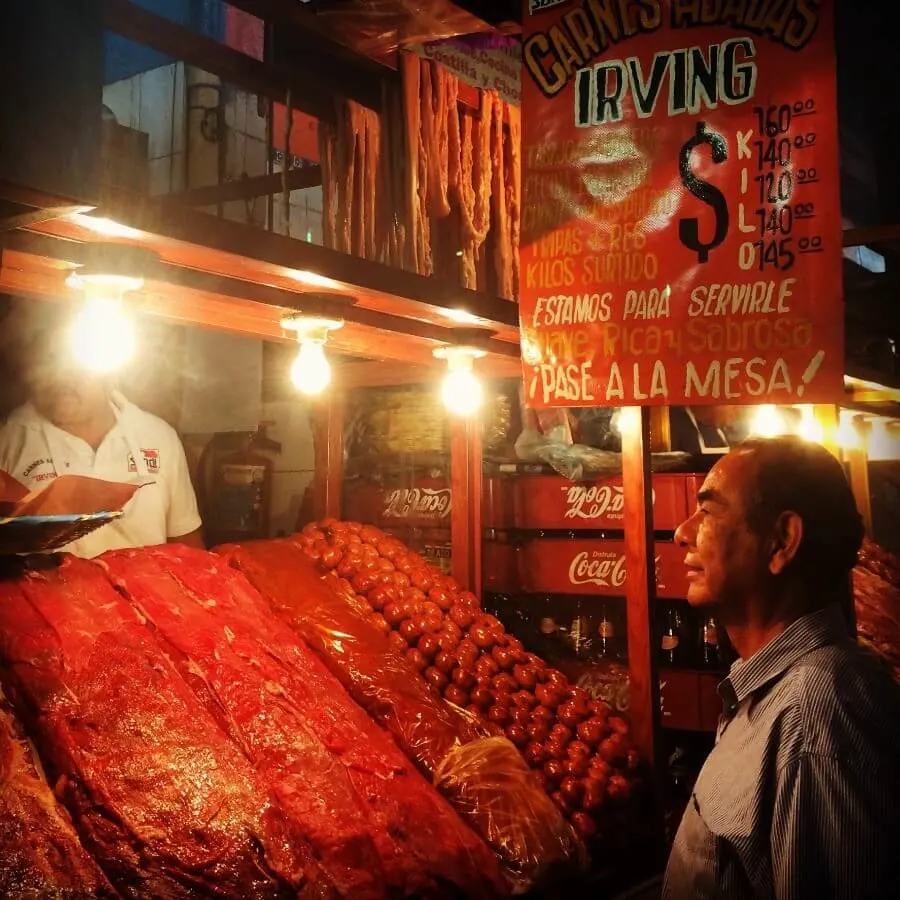 Meat market Oaxaca 