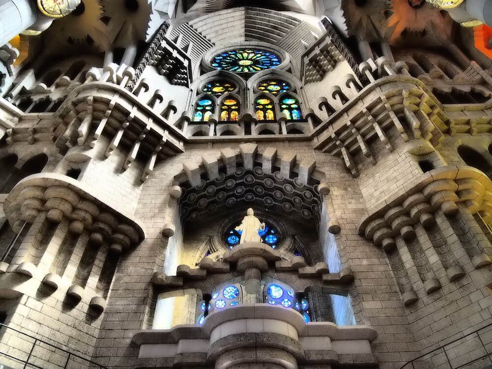 Looking up at the Sagrada Famlila