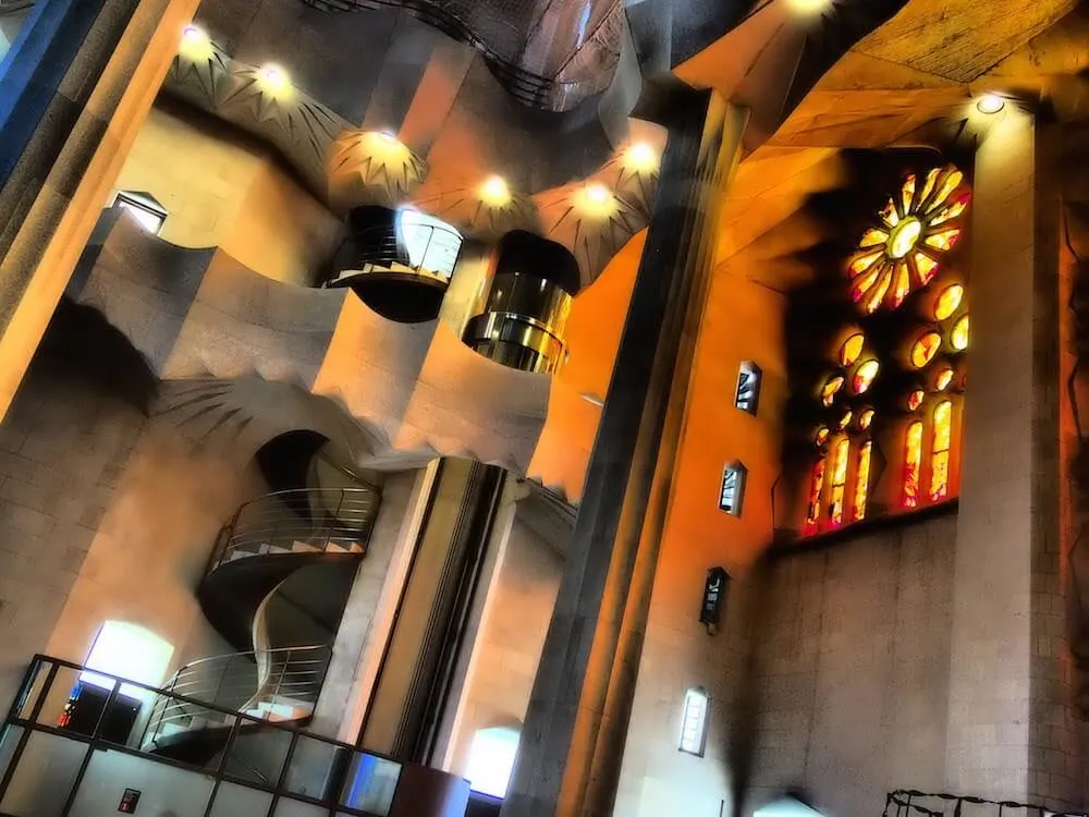 Exploring inside the Sagrada Familia 