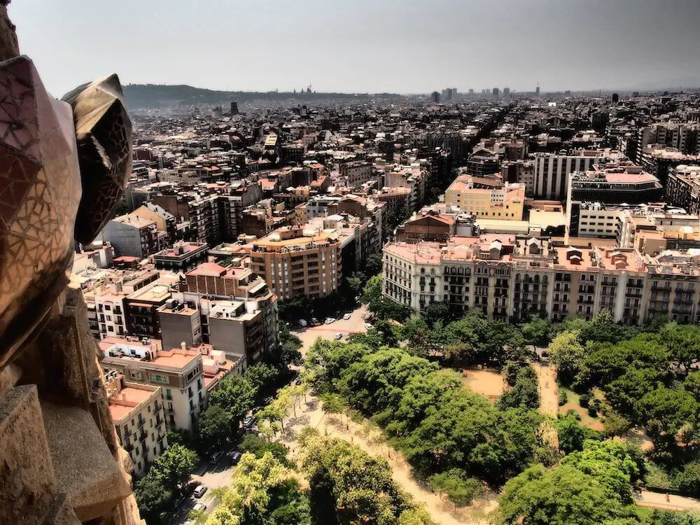 View from inside the Sagrada Familia 