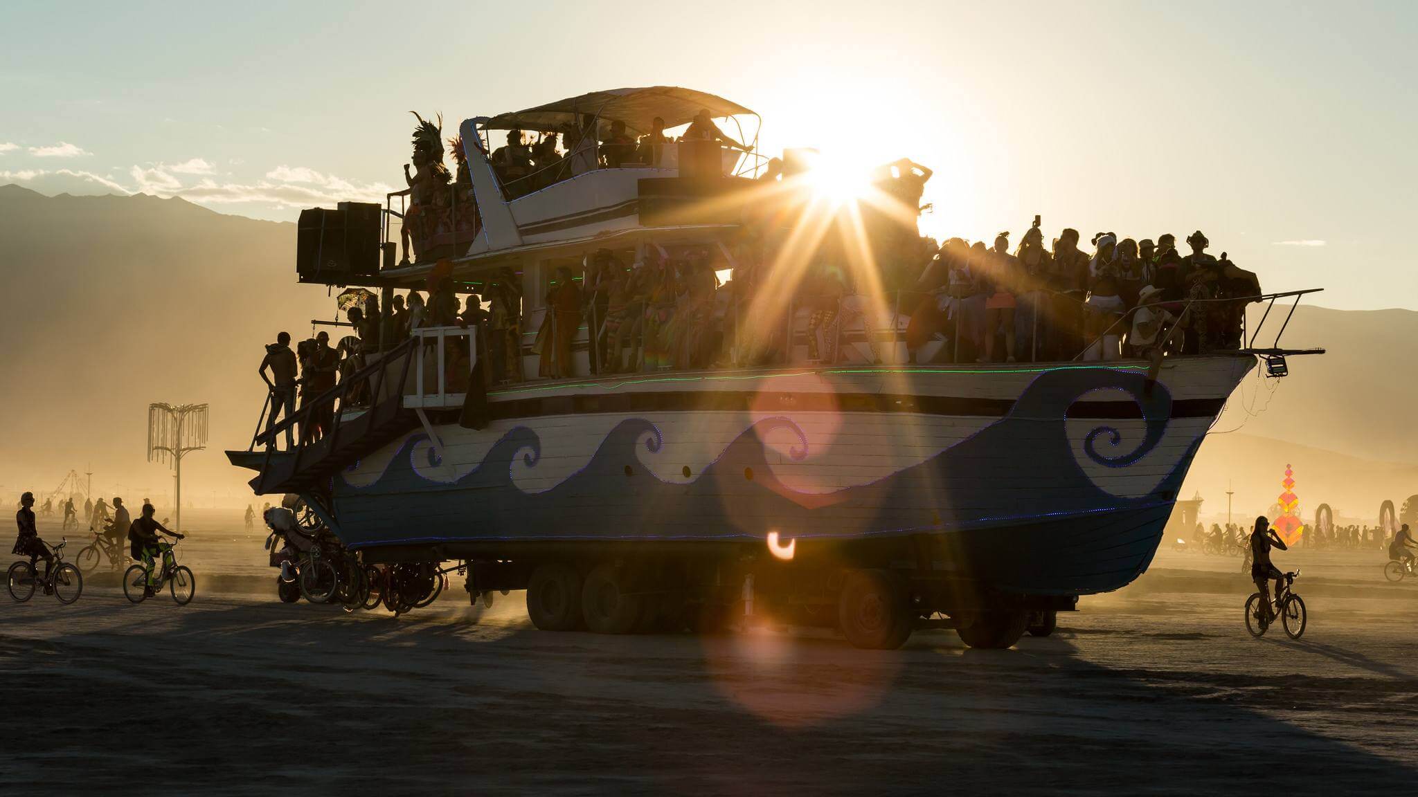 Boat installation at Burning Man Festival