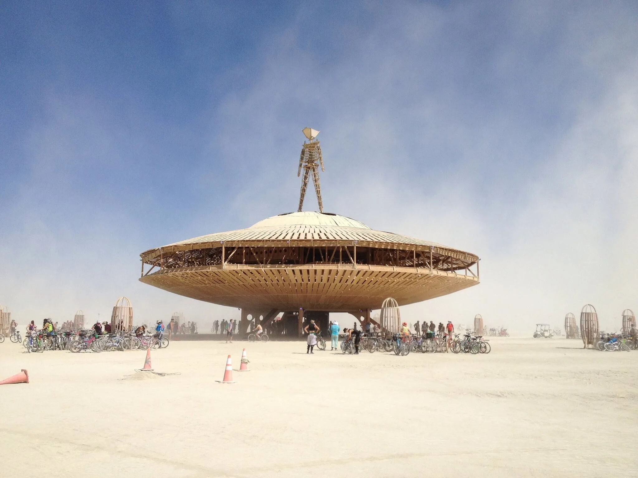 Spaceship art installation Burning Man