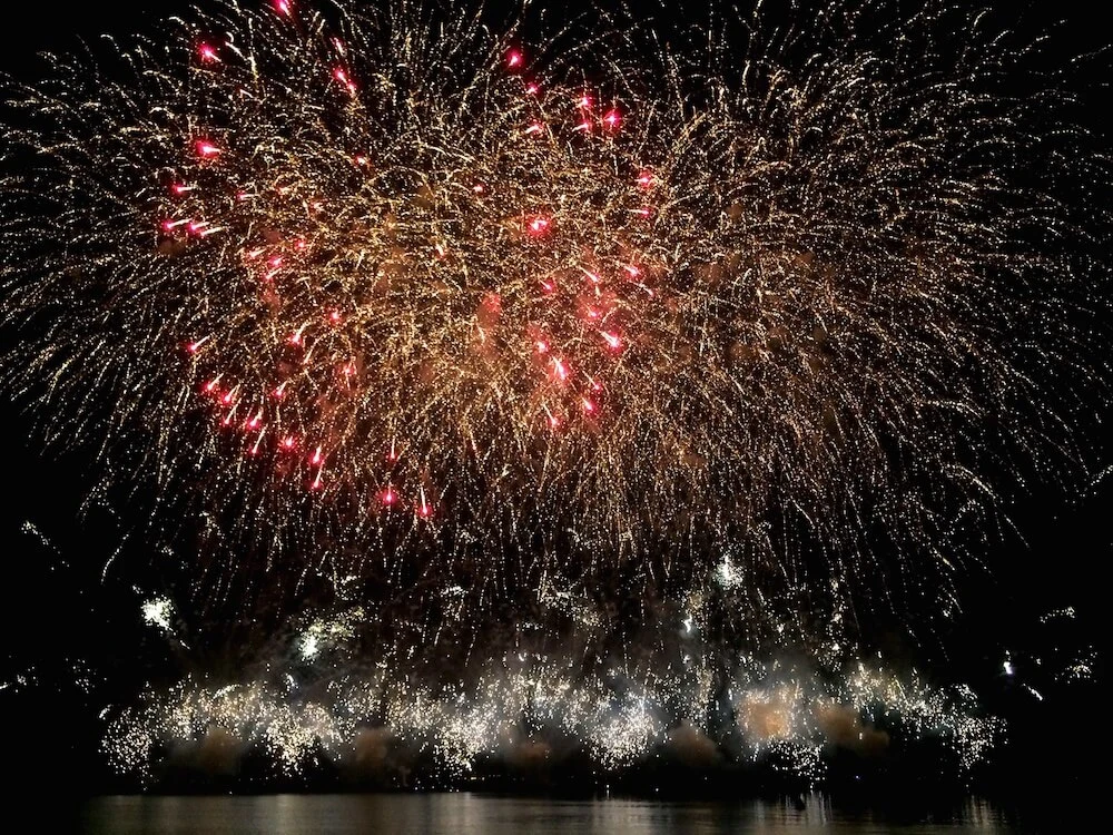 Fireworks over the lake in Bardolino