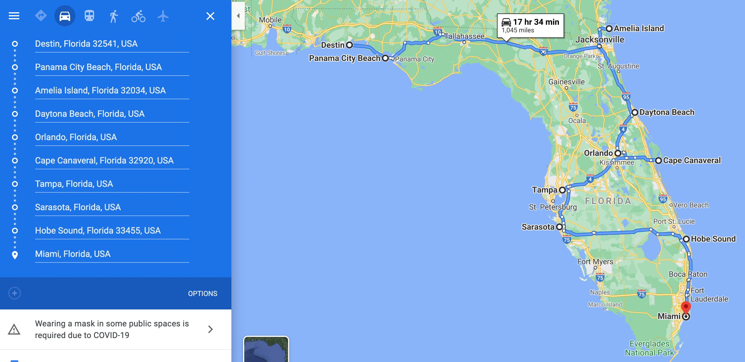 Road trip in Florida