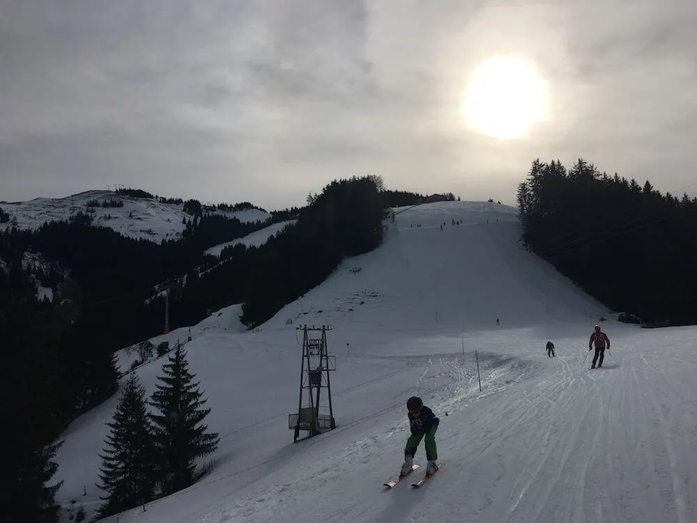 Early morning ski in Austria 