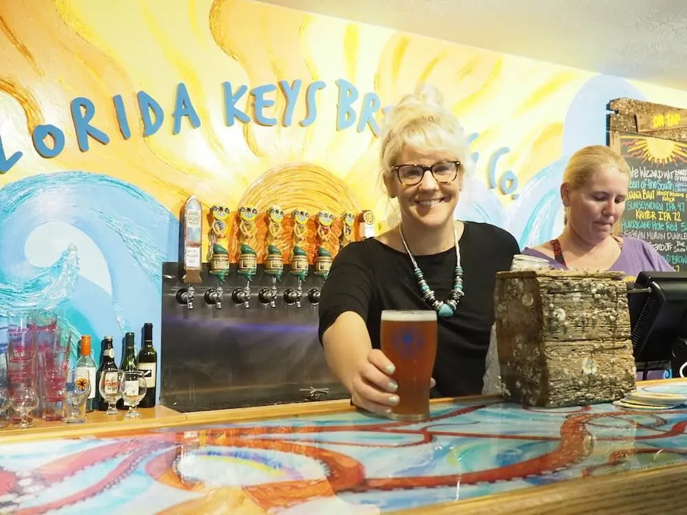Serving beer in Florida Keys
