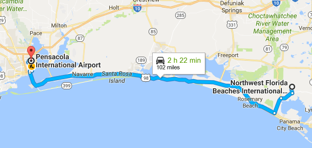 closest airport to panama city fl
