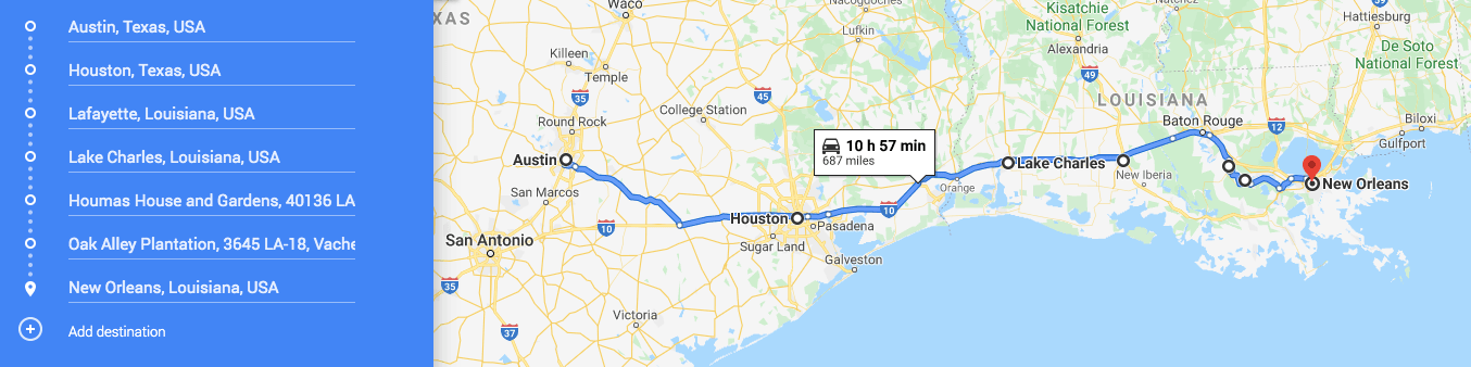 Austin to New Orleans