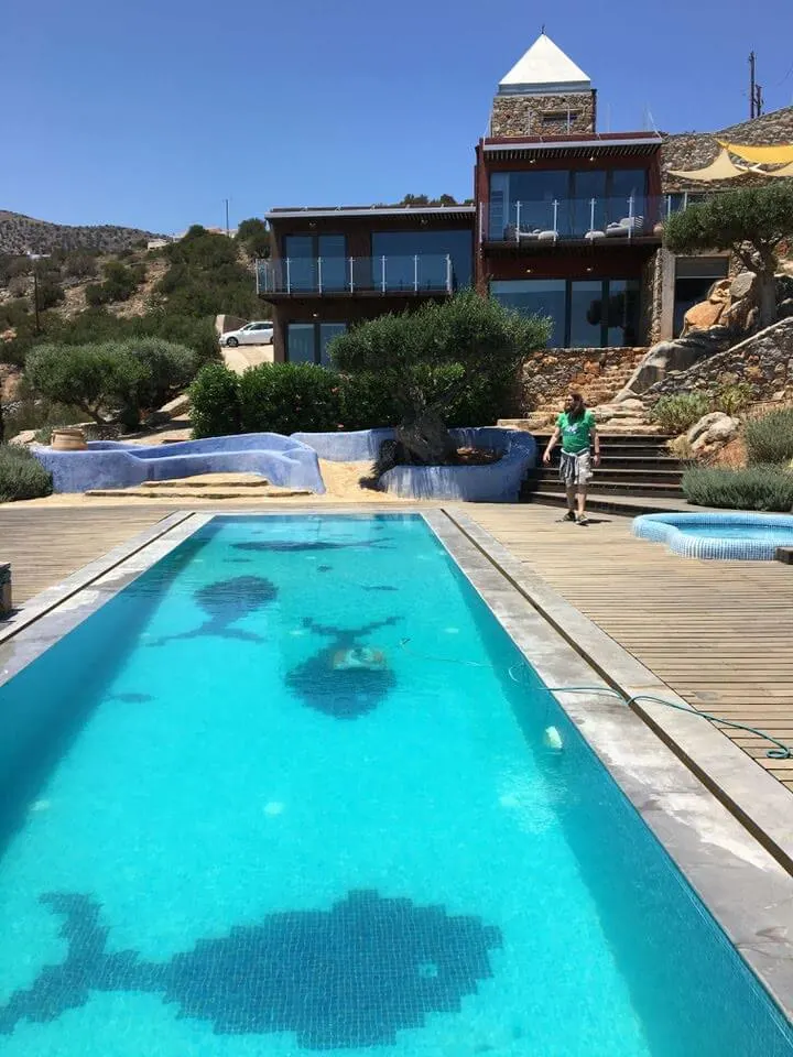 Inside the villa in Crete