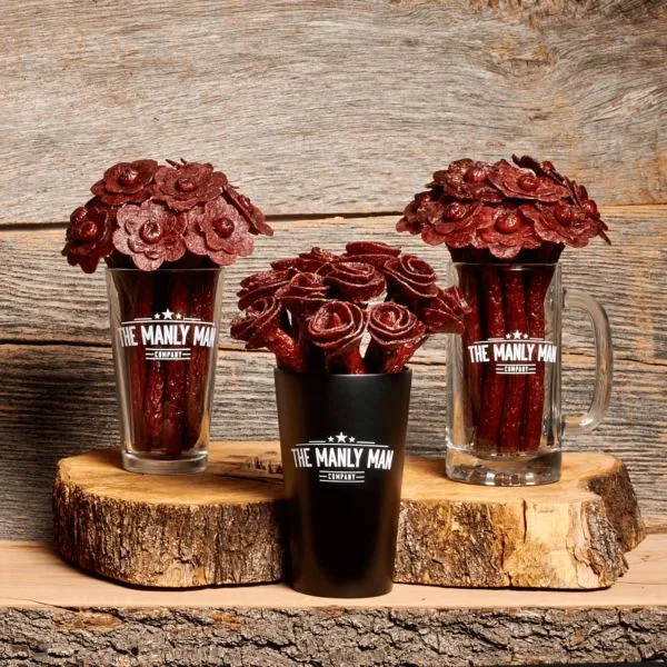 Flowers made from beef jerky