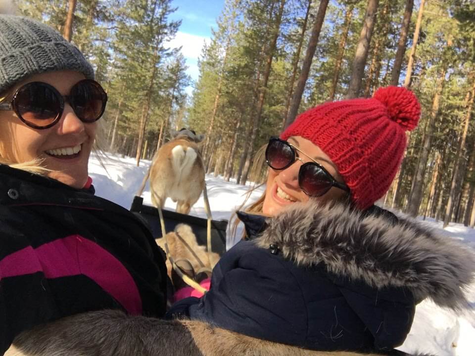 Us on the reindeer sleigh