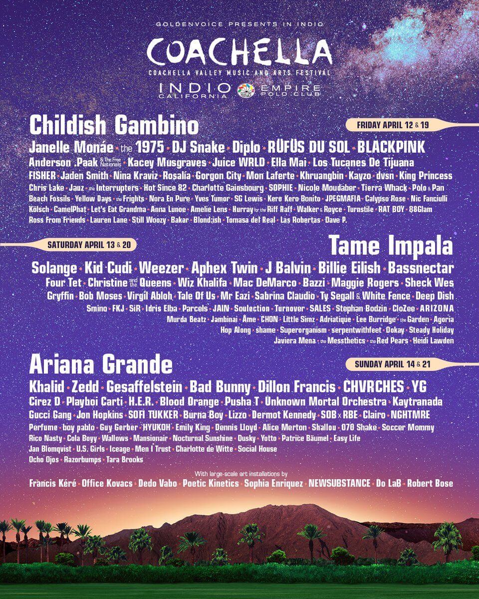 Line up for Coachella