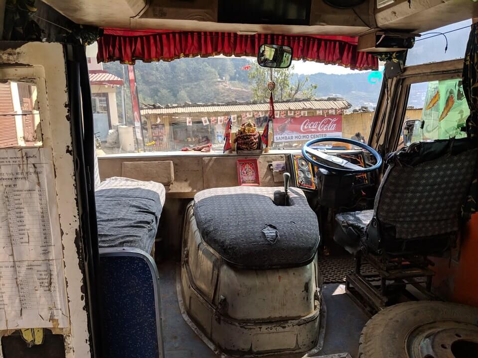 Getting the bus from Nagarkot to Kathmandu