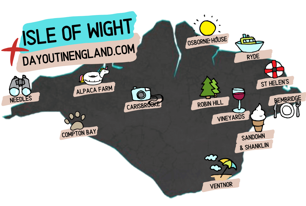 Map of Isle of Wight attractions