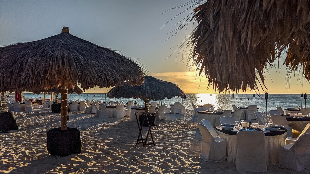 Restaurant on the beach aruba