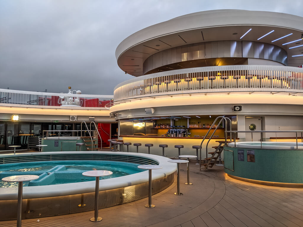 Hot tubs on the Virgin Voyage