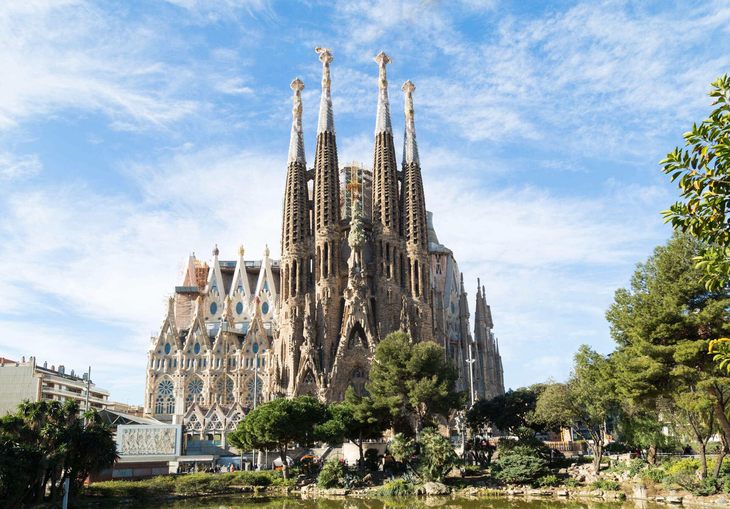 BARCELONA, SPAIN -MARCH 06: Sagrada Familia on MARCH 06, 2015: La Sagrada Familia - the impressive cathedral designed by architect Gaudi, which is being build since March 19, 1882 and is not finished.