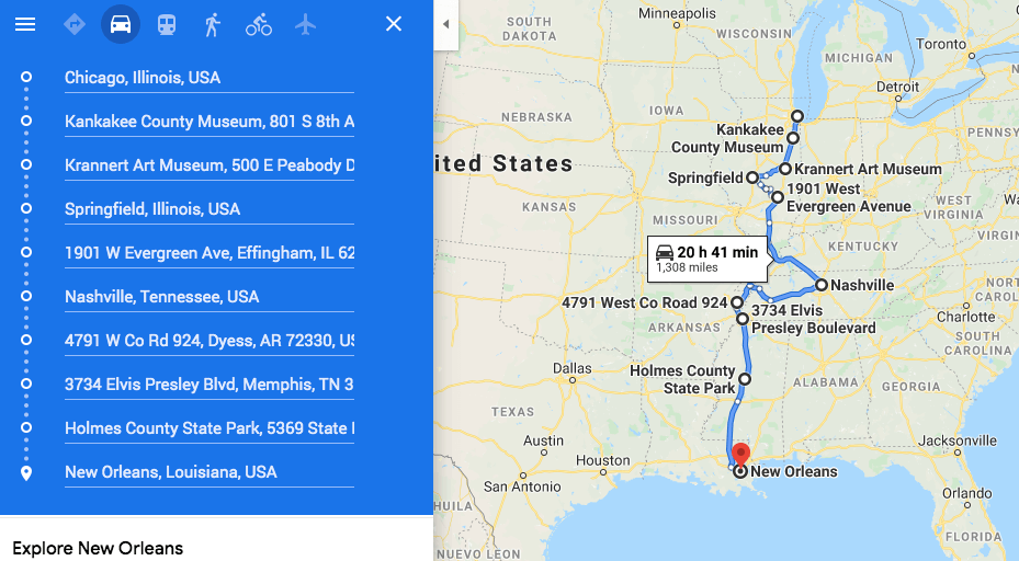 chicago to new orleans road trip