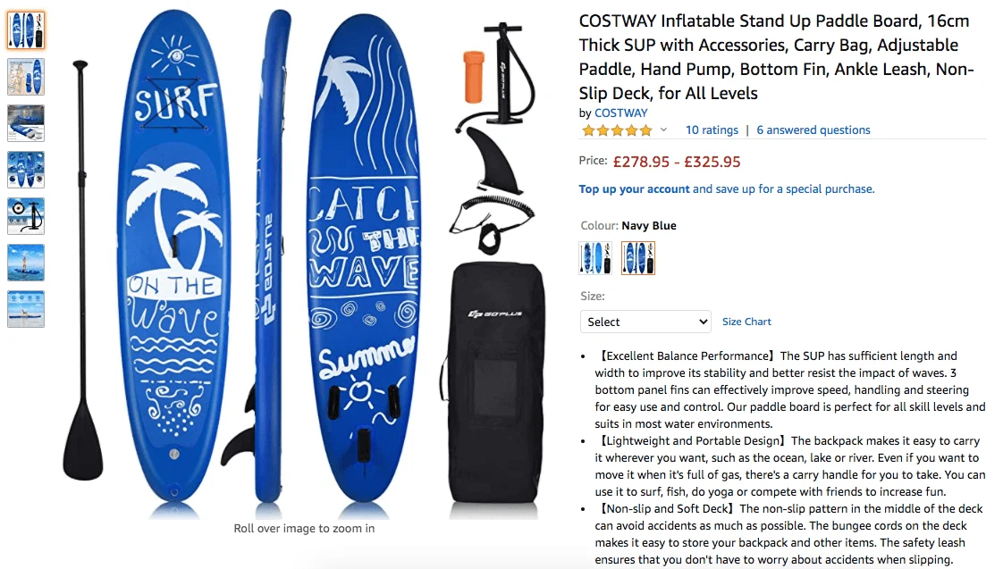 buy an inflatable paddle board