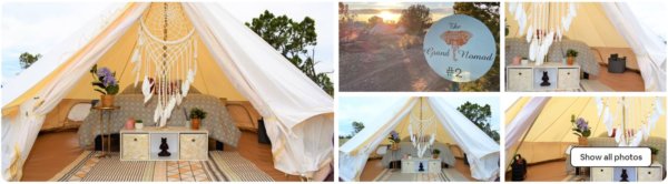 Glamping tent near Grand Canyon