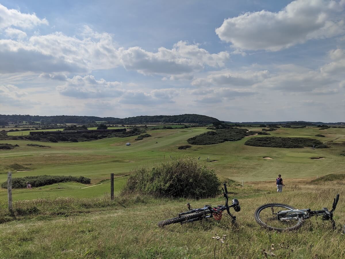 two bikes in a field