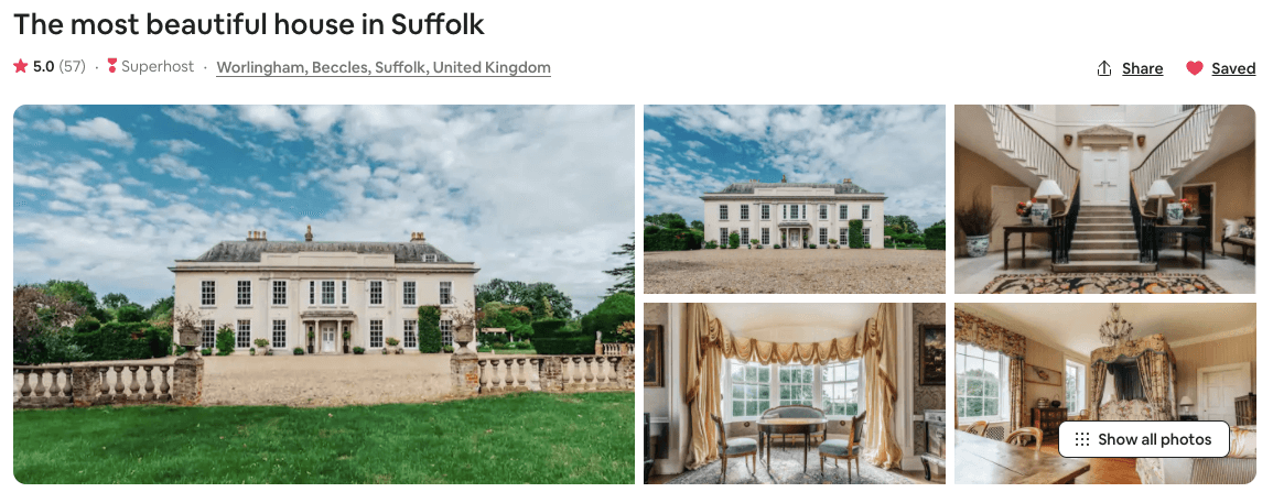 england's biggest airbnbs