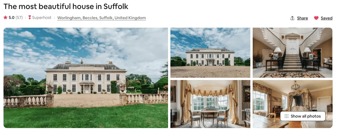 england's biggest airbnbs