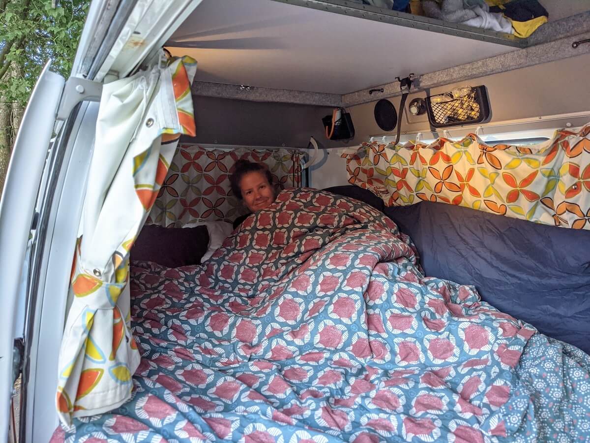 sleeping in a campervan