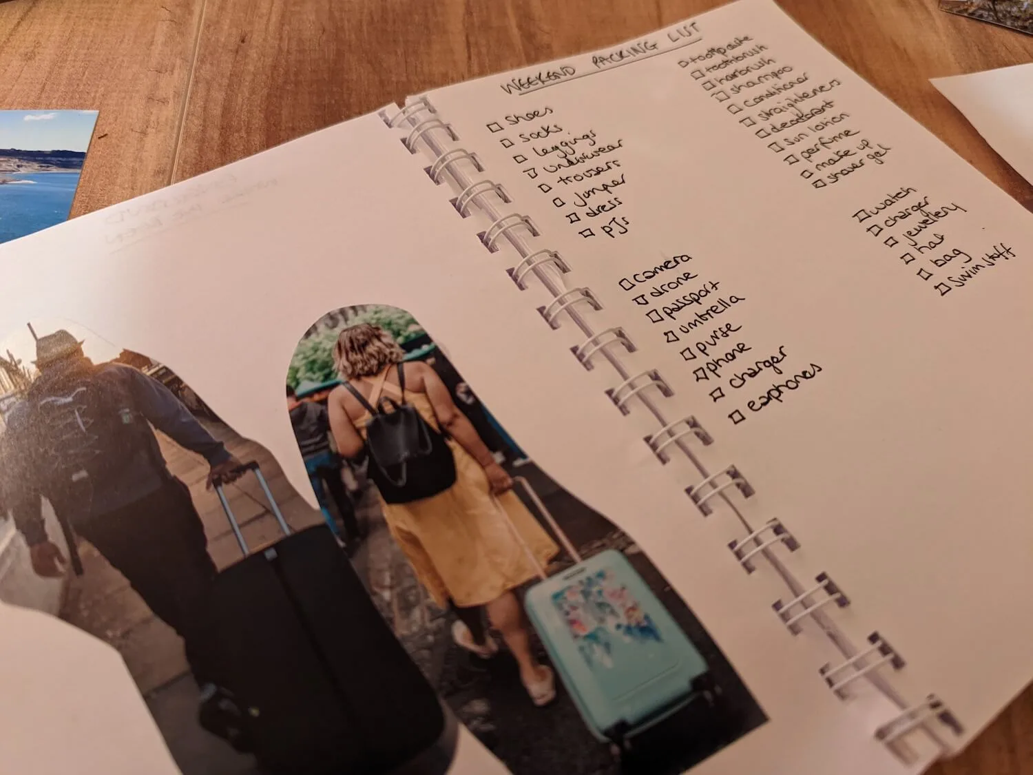 Travel Journal packing lists