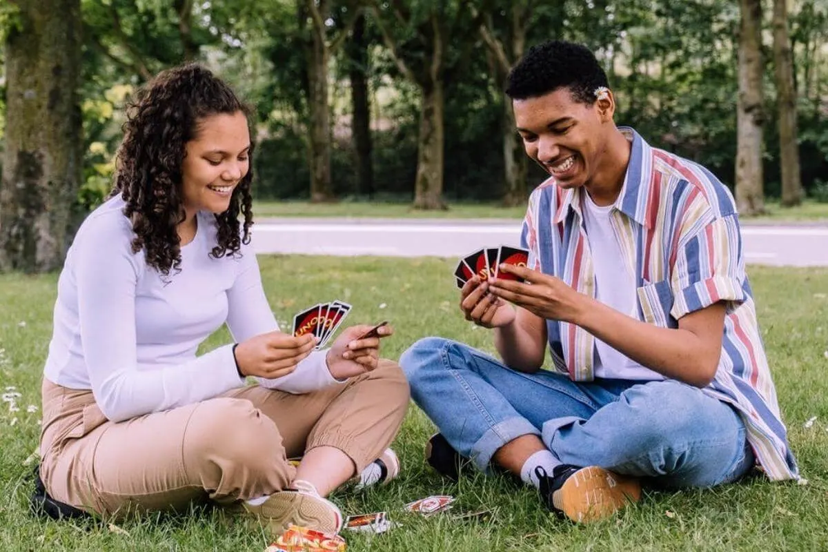 road trip couple games playing cards