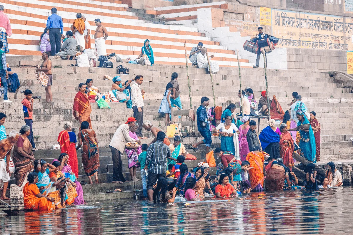 Ganges rive bathing is a popular and sacred ritual in India