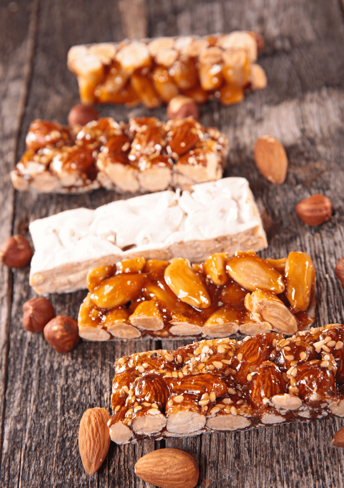 turron is a local food to Barcelona and Catalunya, made with almonds and honey. 