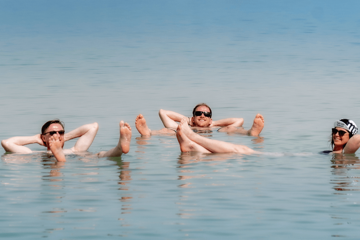 people bathing in the Dead Sea, Israel, Palestinian Territories