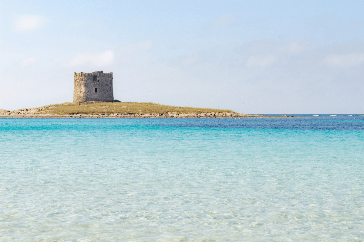 Torre Della Pelosa is a tower off the coast of Stintino Sardinia