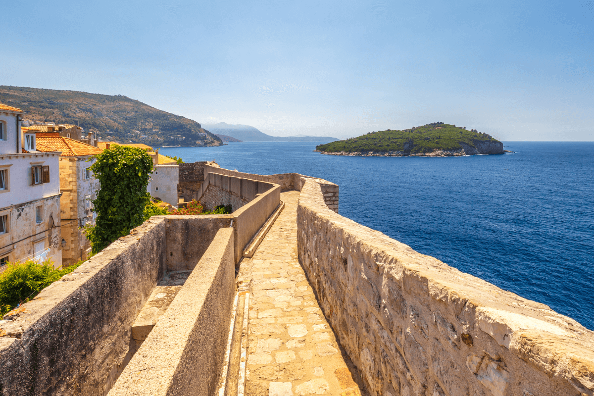 views of Lokrum Island from Dubrovnik