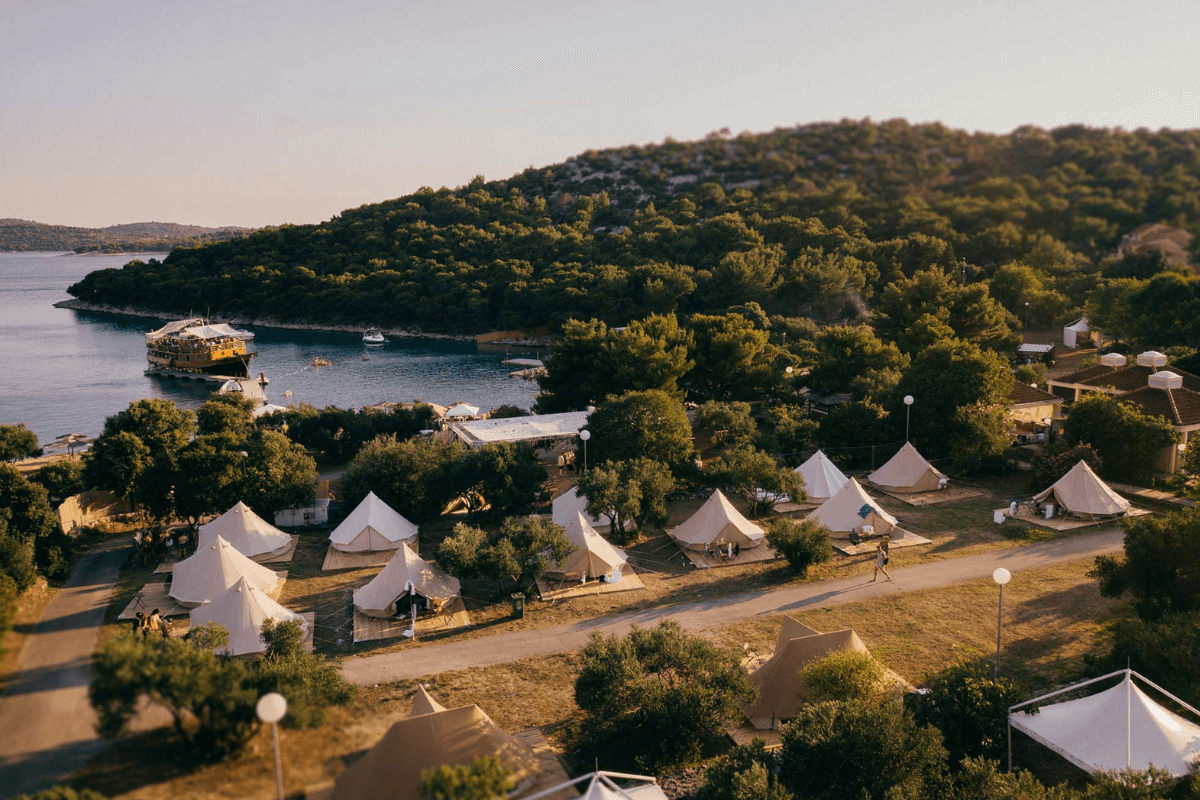 Suncebeat Festival camping, one of the longest-running festivals in Croatia in Tisno