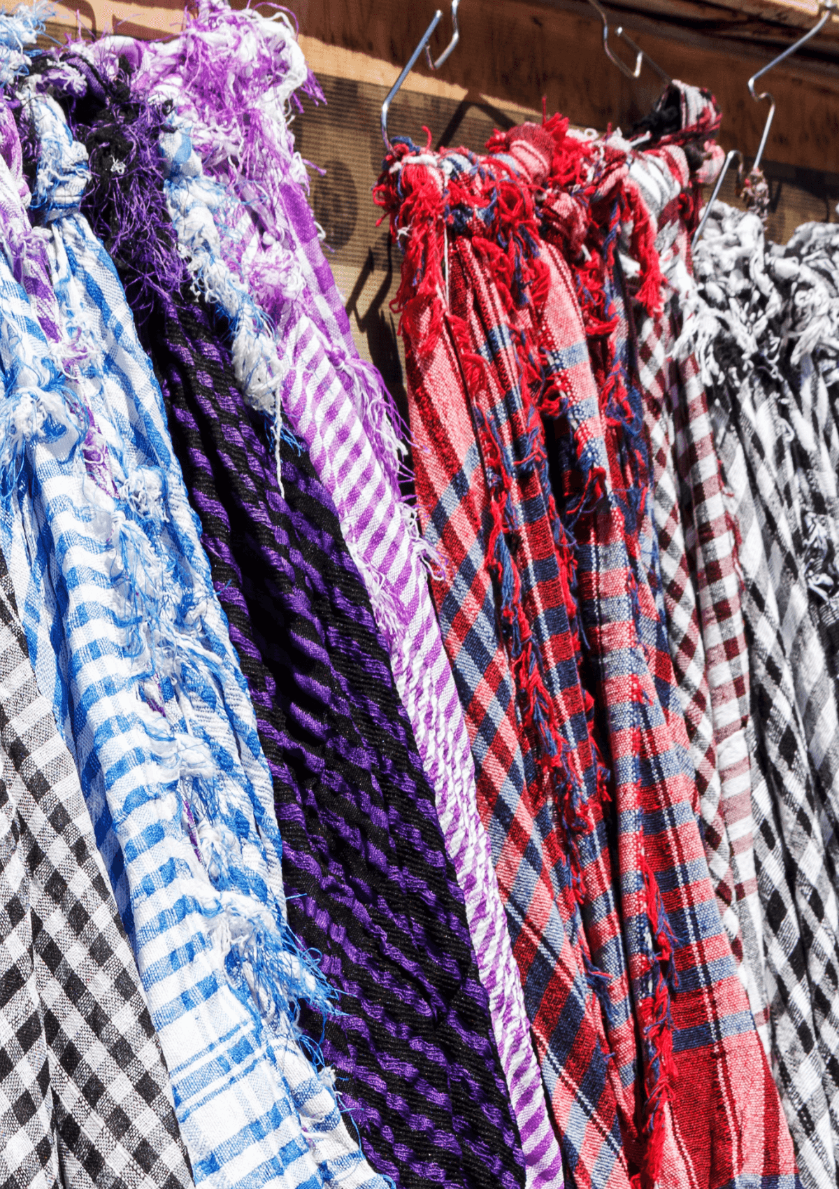 Keffiyeh's are typical souvenirs from Jordan