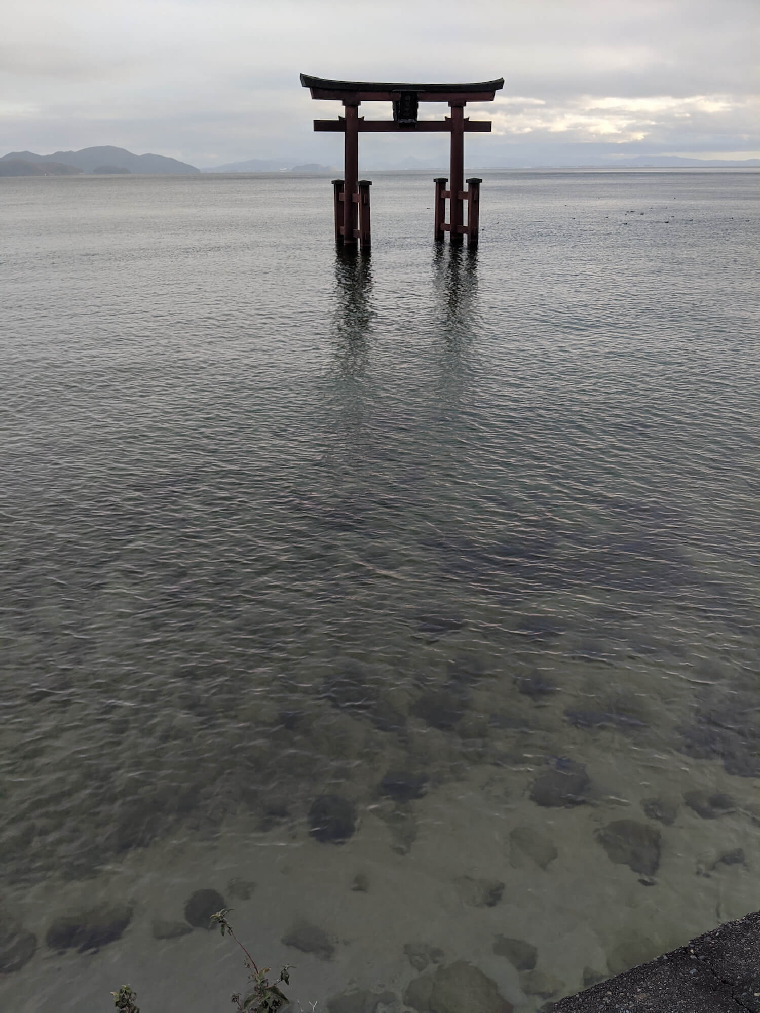 Torii gate is one of the top attractions at Lake Biwa, Shiga