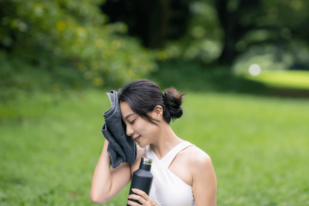 pack a sweat towel for doing yoga