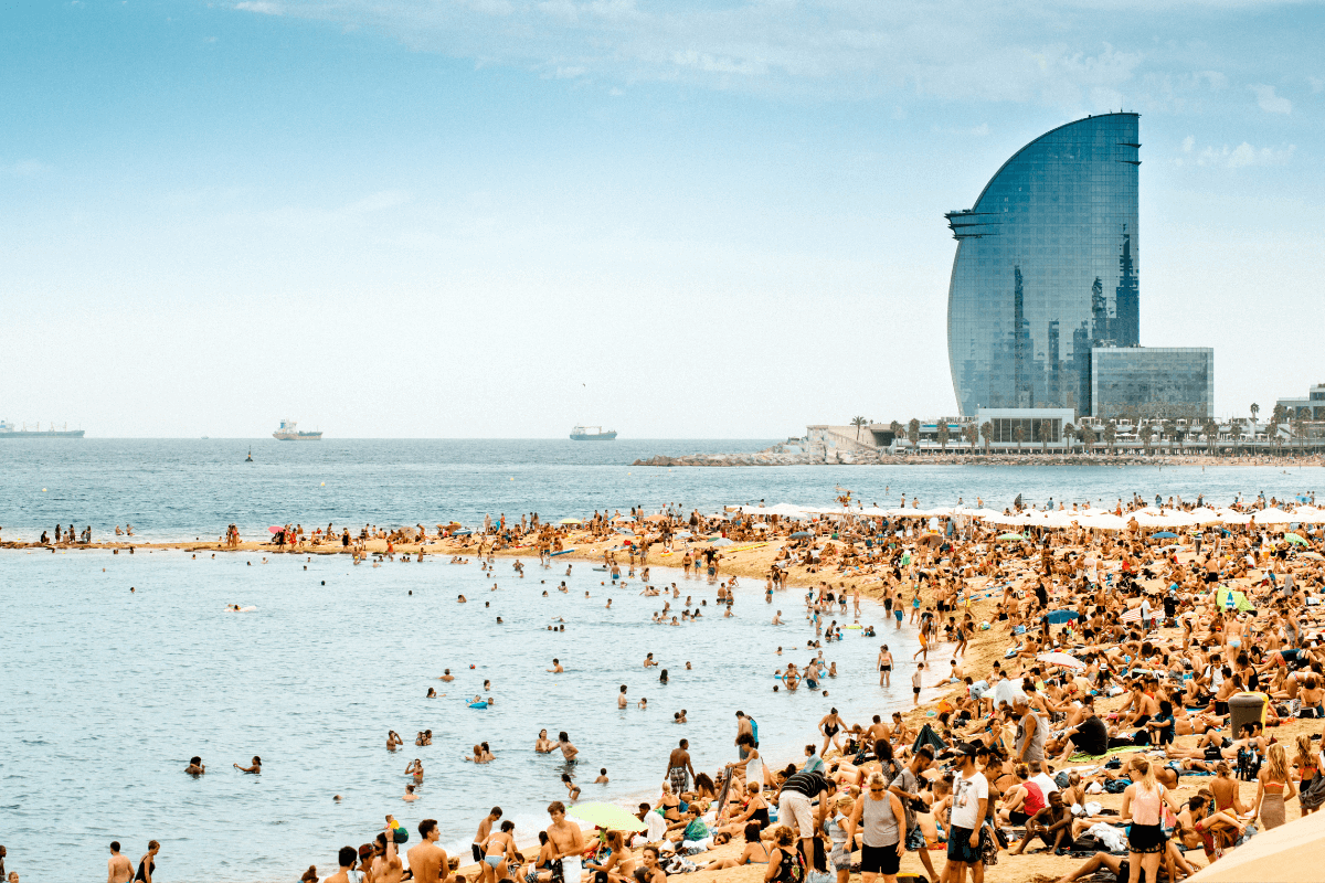 Best Places to Go for a Weekend Break in Spain Barceloneta beach