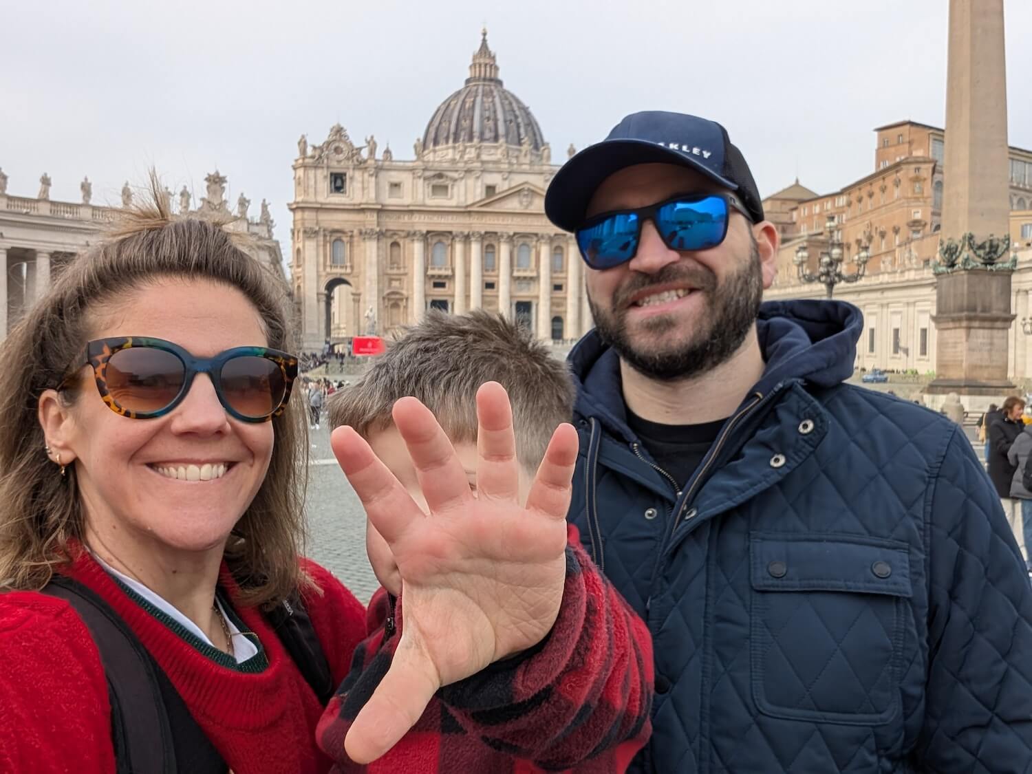 Relaxing at the pope's balcony