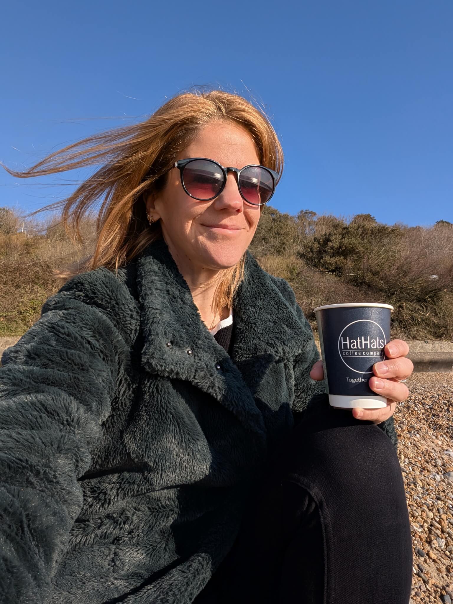 Me in March in Folkestone having a coffee
